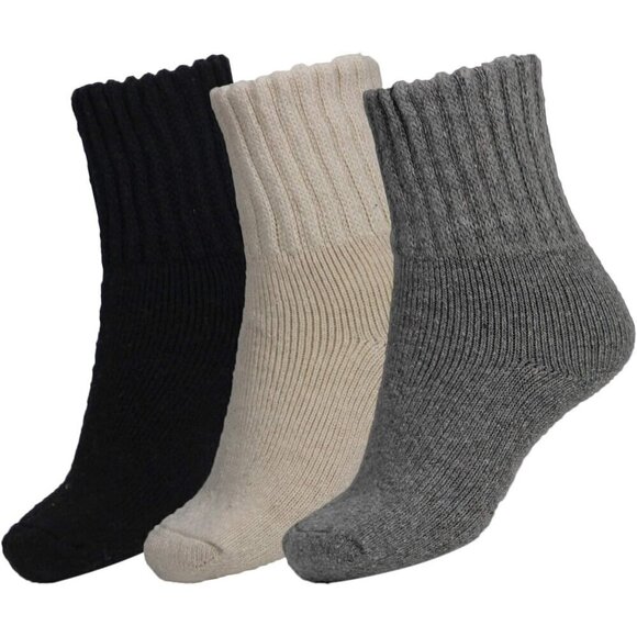 ✨ Bomkinta Boot Socks Women Black Winter Solid Thick Warm Cozy Crew Socks Gift - Picture 1 of 6